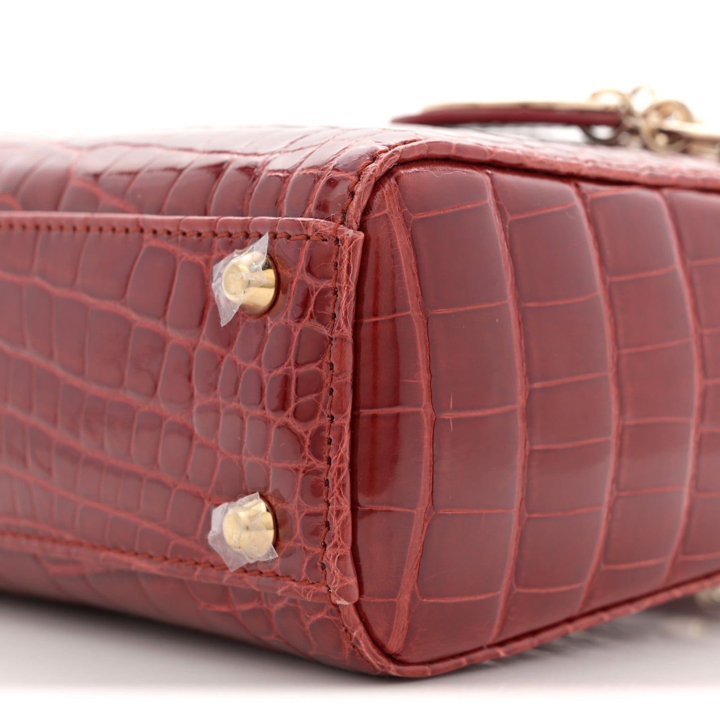 Alligator Mini Lady Dior Red