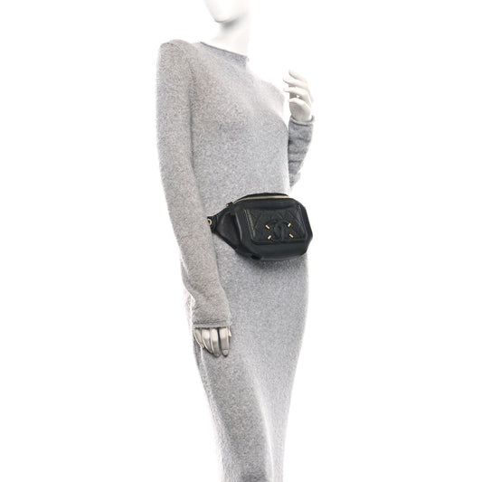 Caviar Quilted Filigree Waist Bag Black
