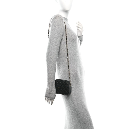 Caviar Quilted Chain Camera Bag Black