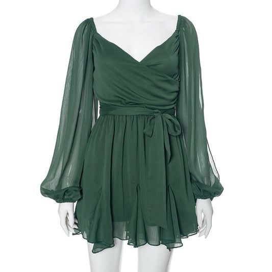 Solid Color Slim Fit Short Dress for Women