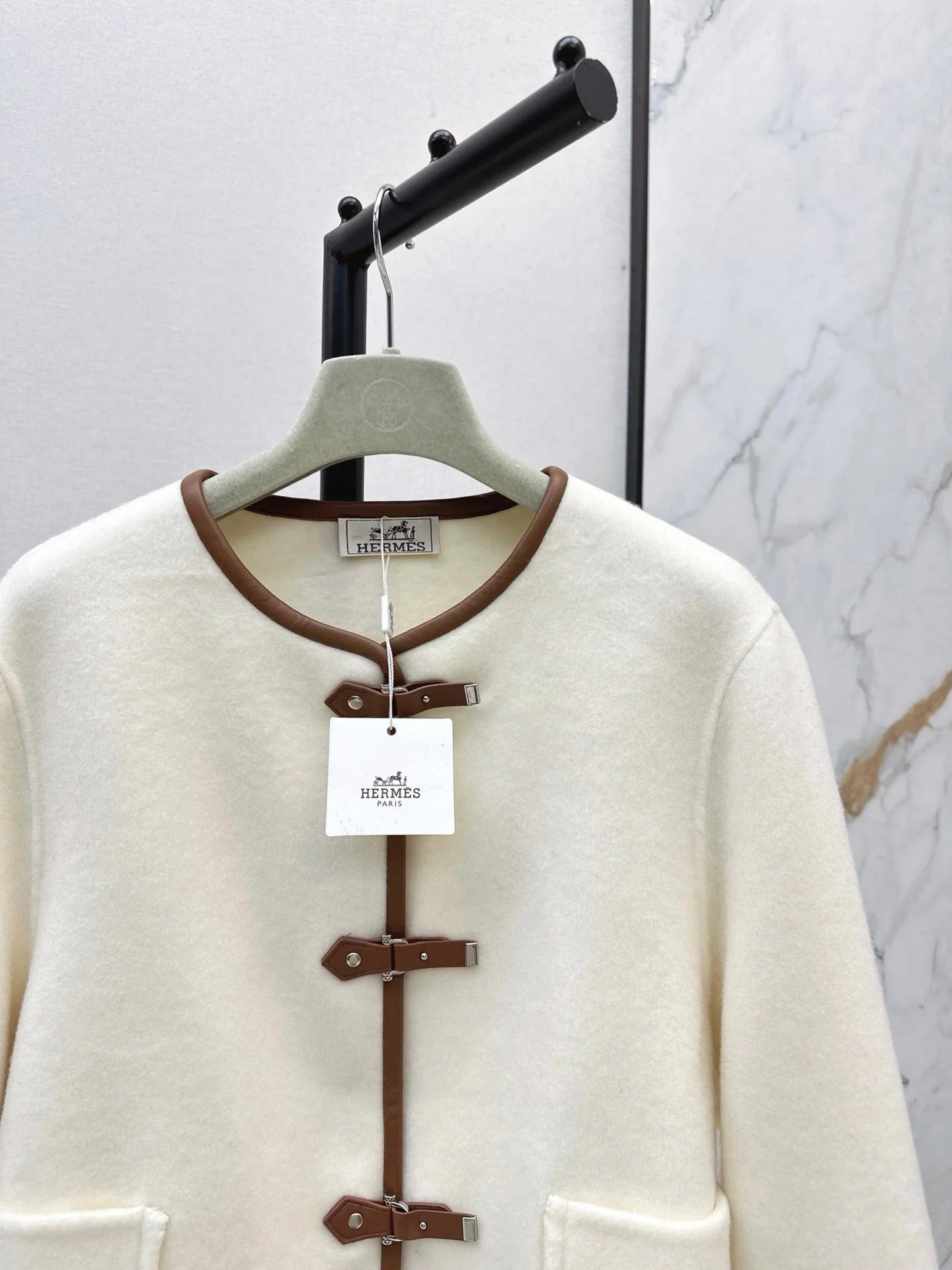 HERMES 25S REVERSIBLE SHORT CASHMERE COAT 130