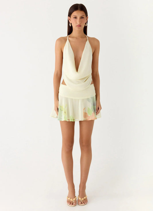 Blushing Bloom Mini Skirt - Spring Meadow