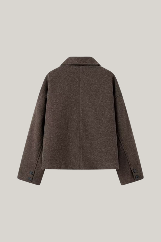 Chaqueta de mezcla de lana texturizada