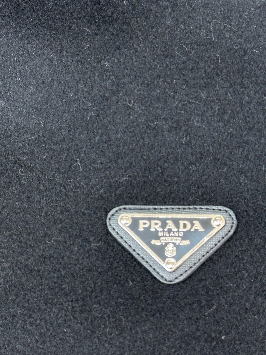 Prada 25 Mid-length Hooded Coat Black Wool 637355