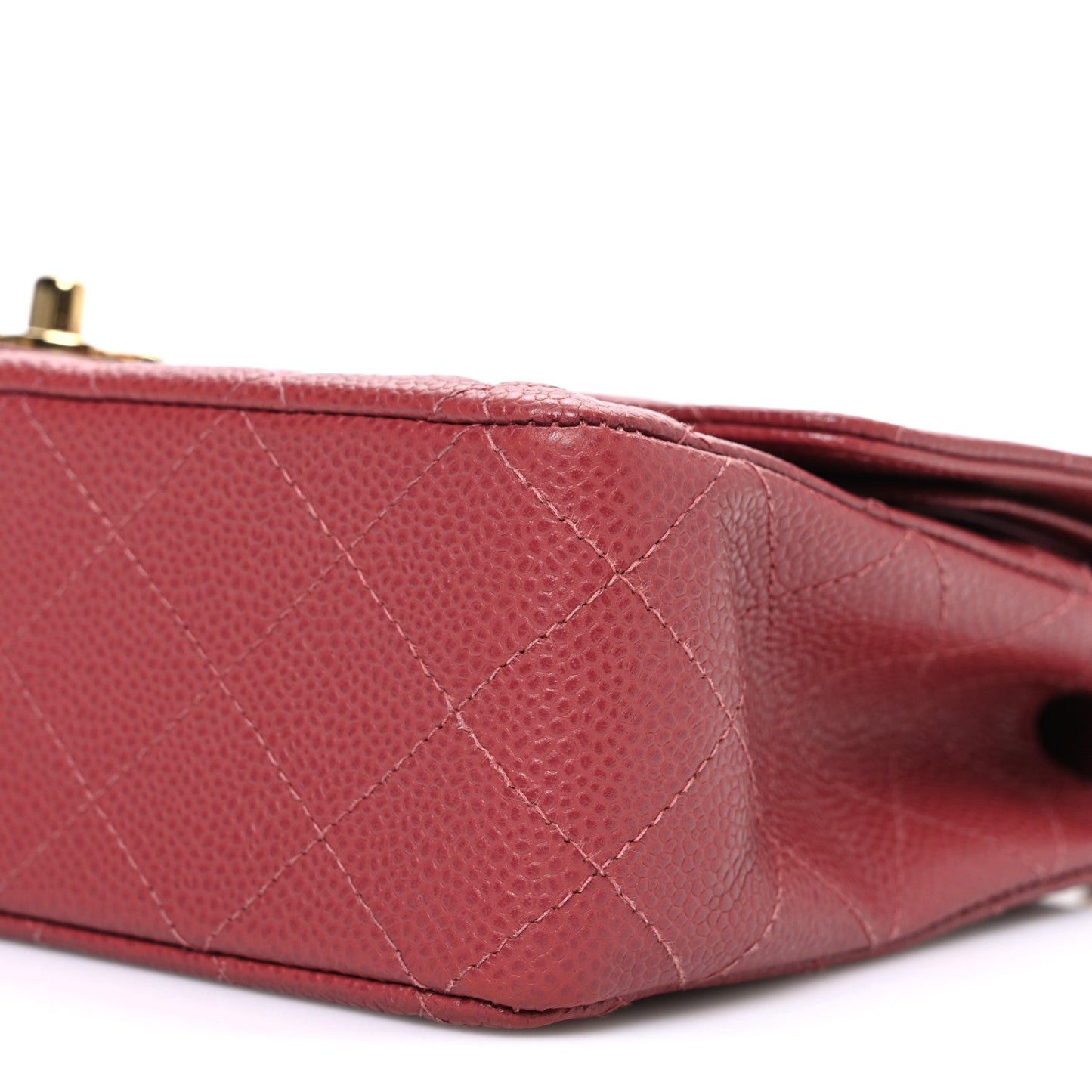 Caviar Quilted Medium Double Flap Dark Pink