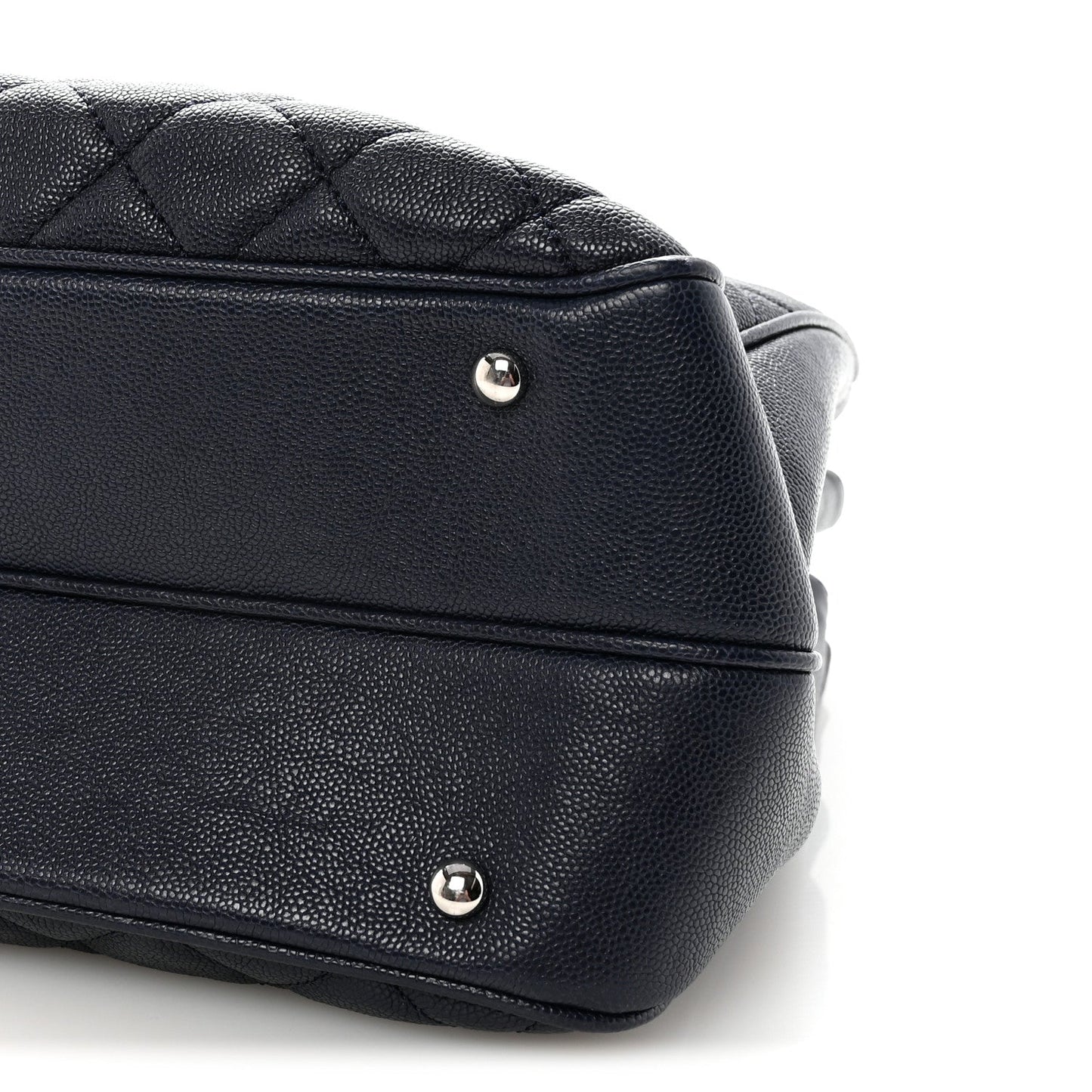 Caviar Quilted Large Urban Companion Top Handle Shopping Tote Navy