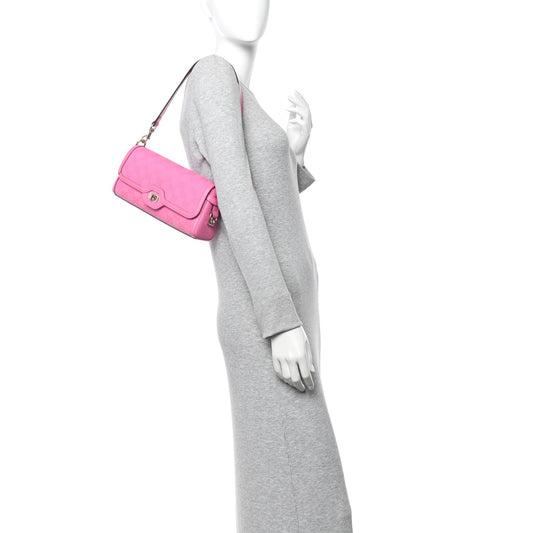 GG Monogram Textured Dollar Calfskin Small Luce Shoulder Bag Pink