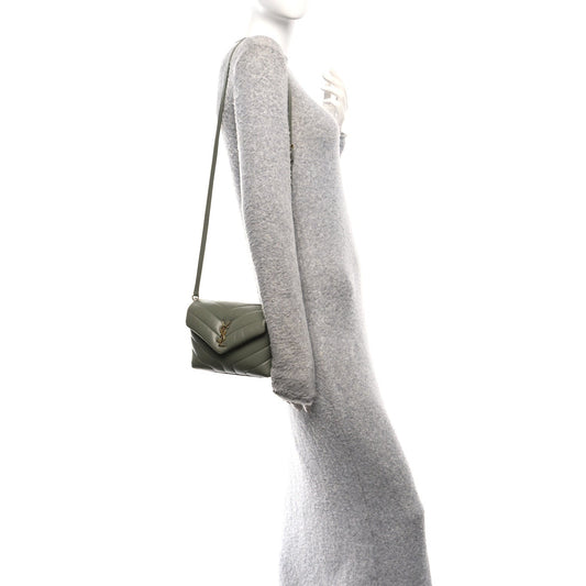 Calfskin Y Quilted Monogram Toy Loulou Crossbody Bag Light Sage