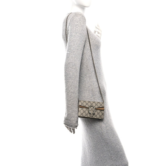 GG Supreme Monogram Super Mini Dionysus Shoulder Bag Taupe