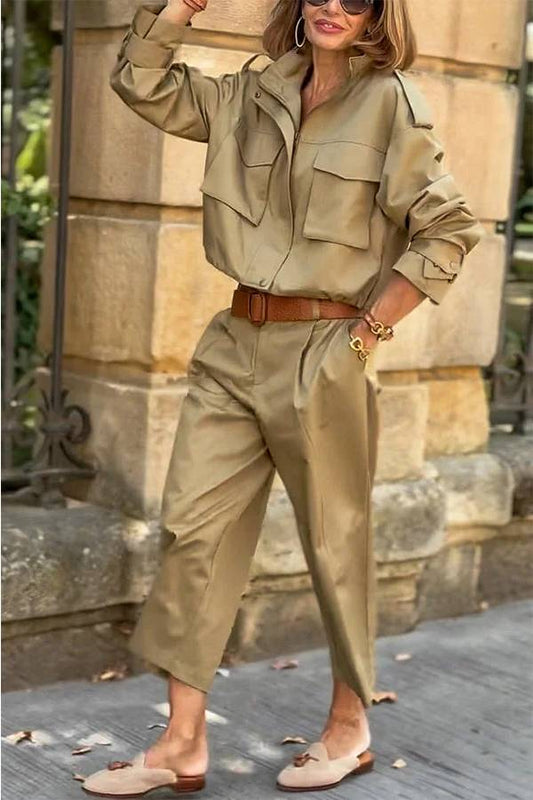 Pantalones cortos holgados de tiro medio con bolsillos y encanto clásico