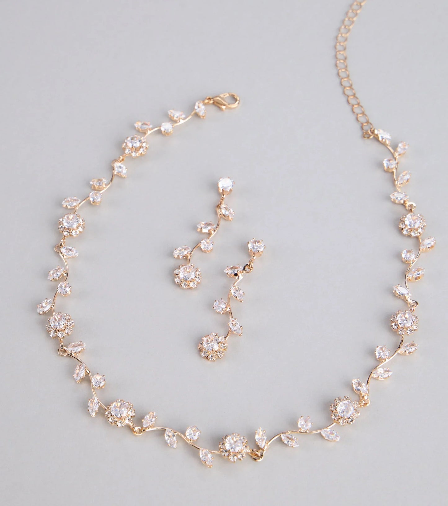 Floral Beauty Necklace And Earrings Set