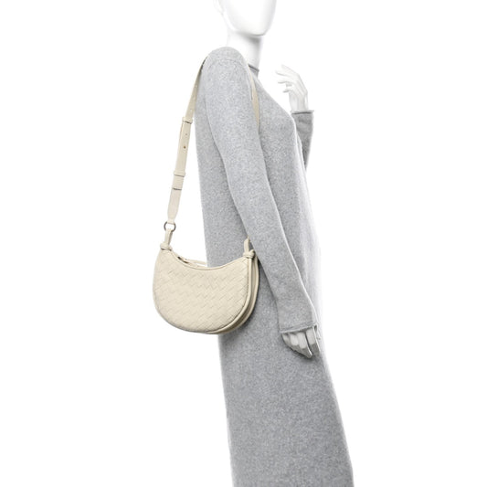 Nappa Intrecciato Small Gemelli Multipocket Bag Sea Salt