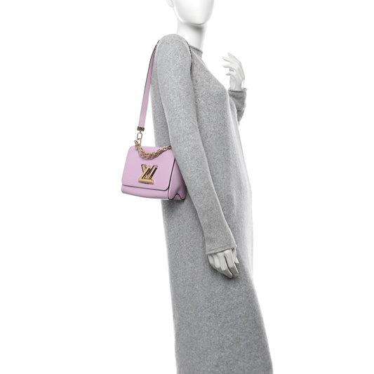 Epi Twist Monogram Flower Chain Shoulder Bag MM Wisteria Pink Purple