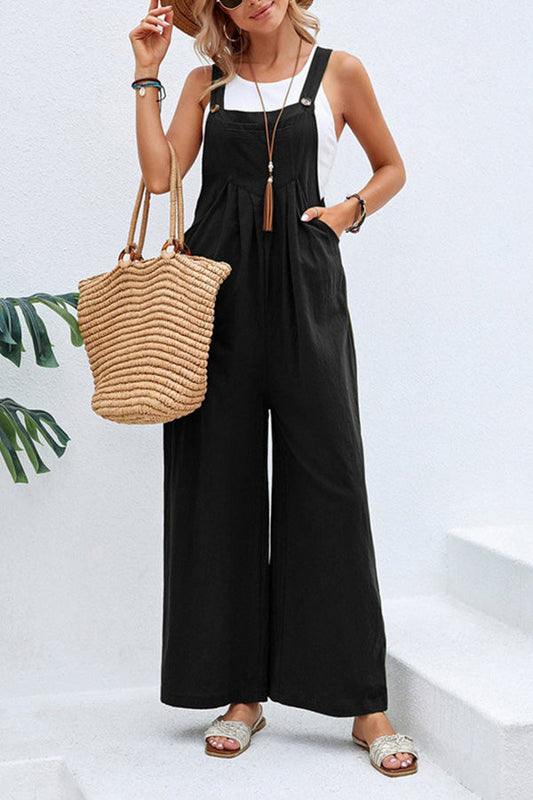 Mono casual con tirantes de color liso