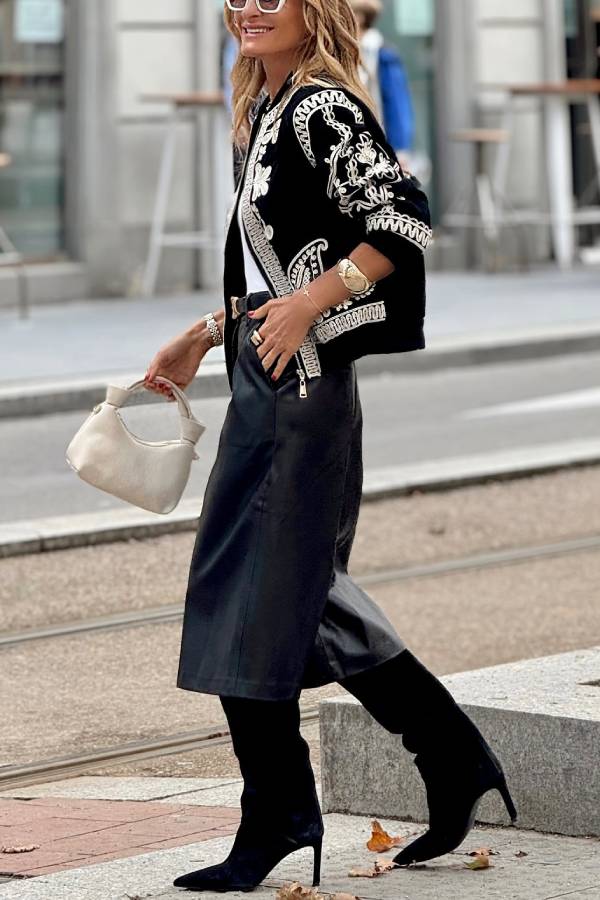 Chaqueta bomber negra de gran tamaño
