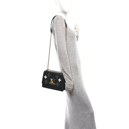 Epi Flowers Twist Shoulder Bag MM Black