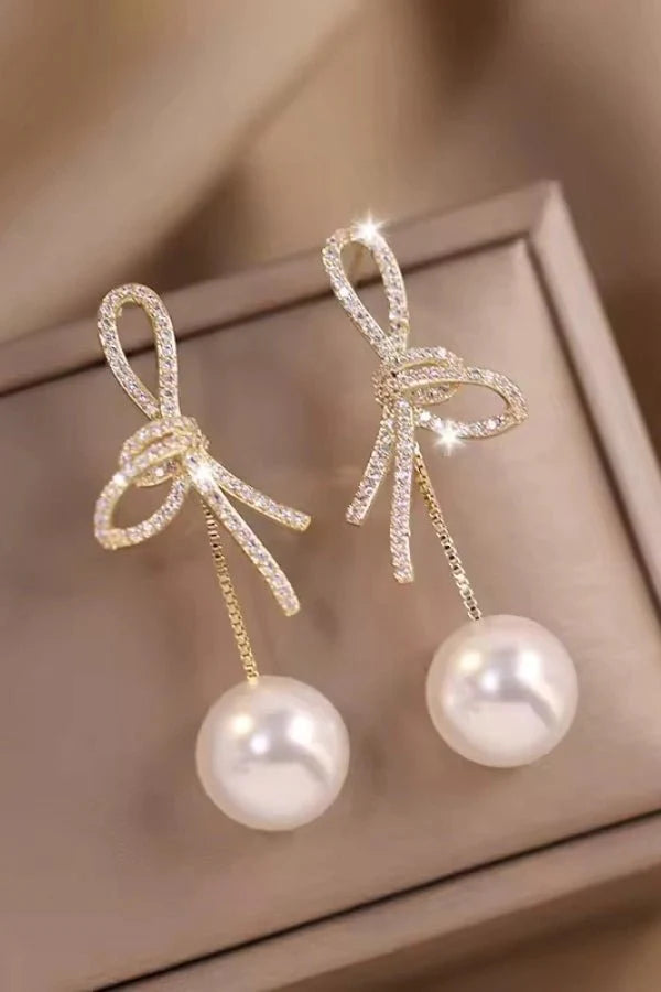 Luciana Pearl Bow Earrings