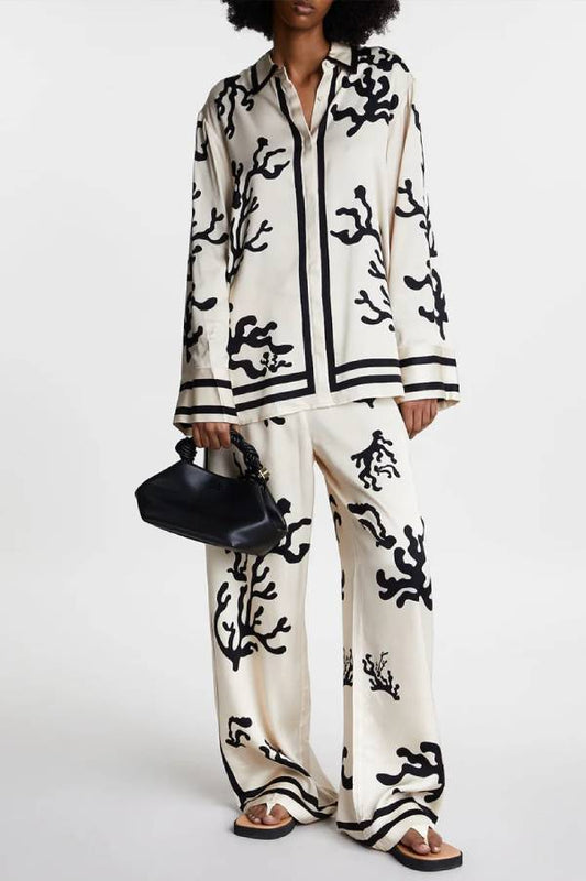 Conjunto de dos piezas de ocio en coral negro