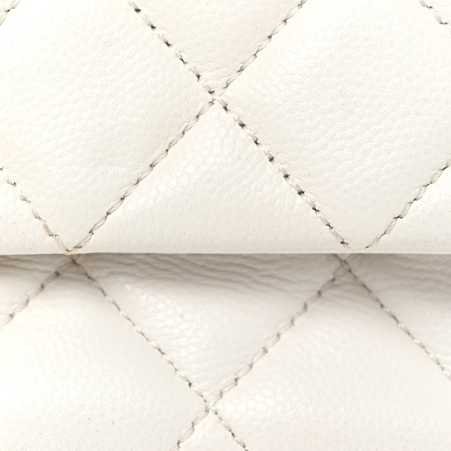 Caviar Quilted Small Top Handle Flap With Chain White