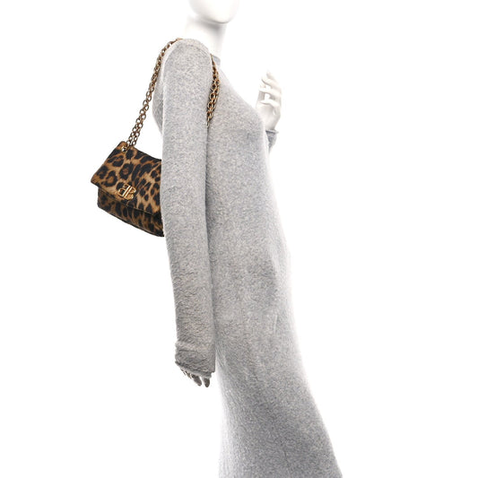 Nylon Monaco Mini Leopard Shoulder Bag Brown