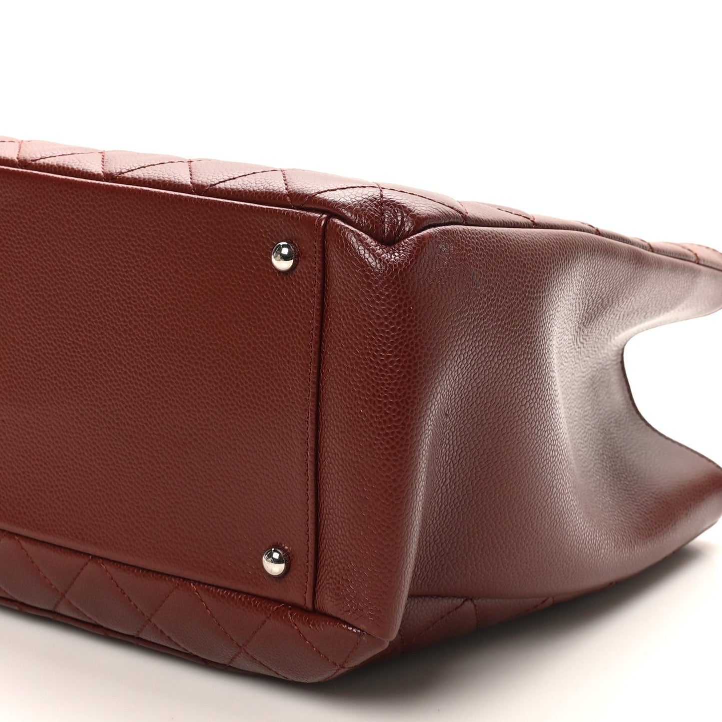 Caviar Quilted XL Grand Shopping Tote GST Dark Burgundy