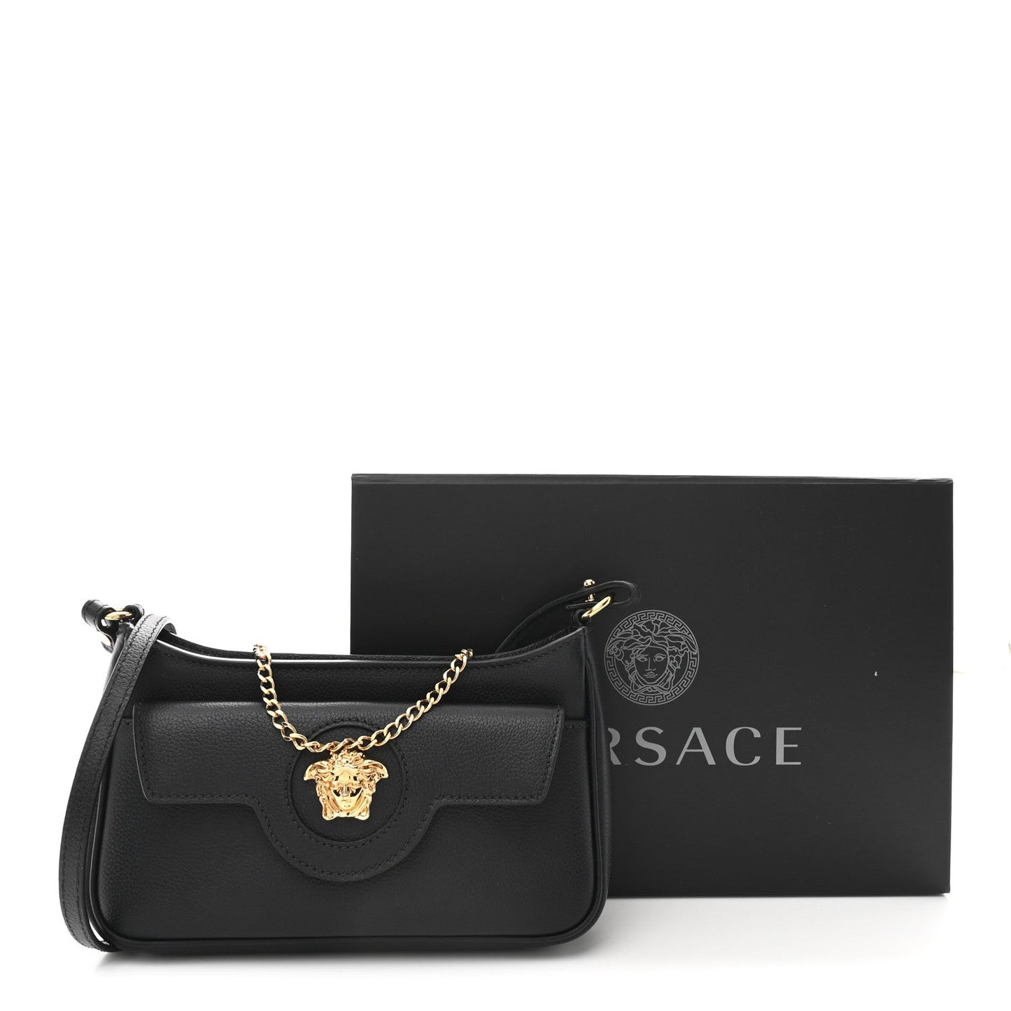 Grained Calfskin La Medusa Mini Bag Black