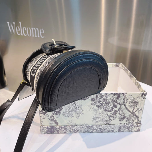CHRISTIAN DIOR Calfskin Small Dior Vibe Bucket Blue