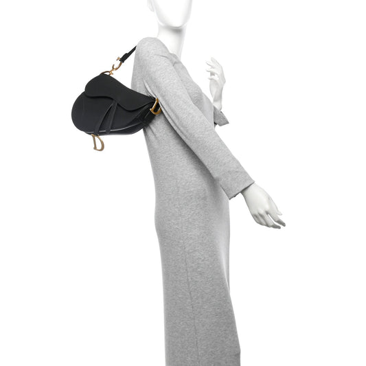 Grained Calfskin Saddle Bag Black