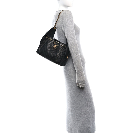 Caviar Quilted Small Chanel 25 Handbag Black