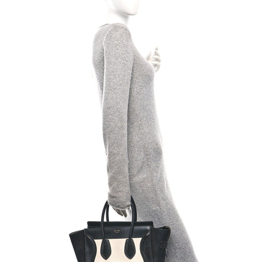 Bullhide Calfskin Micro Bi-Color Luggage Black White