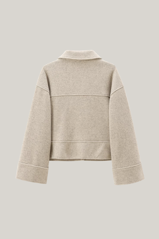 Chaqueta de fieltro de lana con cuello de solapa