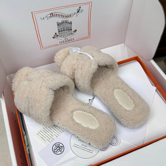 HM Oran Sandal Ivory Wool 598200