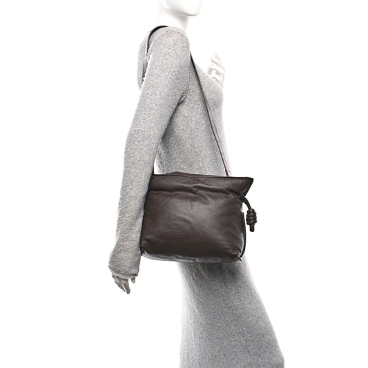 Calfskin Flamenco Puffer Knot Bag Dark Brown