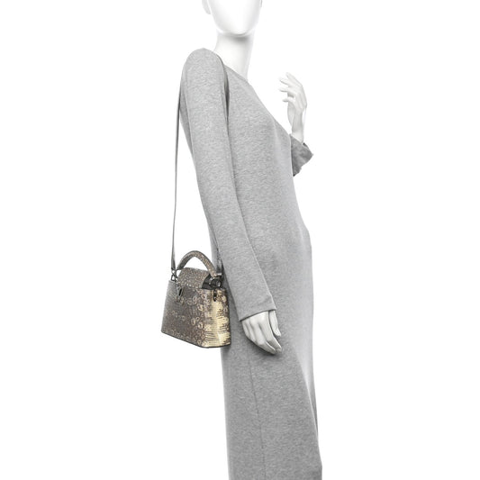 Lizard Mini Capucines Argento