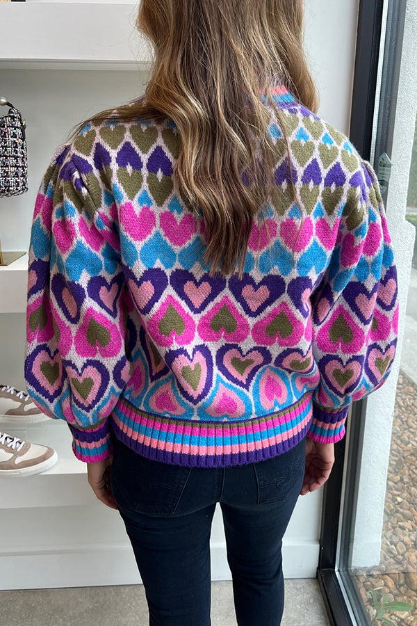 SUÉTER DE CORAZÓN AZUL/ROSA