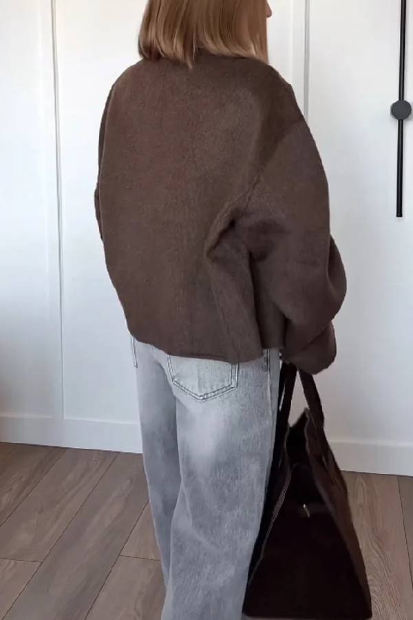 Chaqueta de solapa versátil de moda