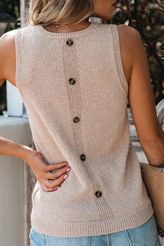 Scotlynn Back Button Knit Tank