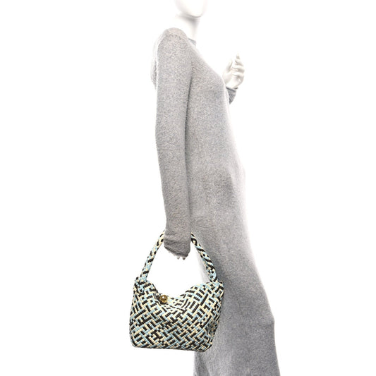 Calfskin Intreccio Tricolor Tosca Shoulder Bag Bitter Chocolate Zest Washed Topazio