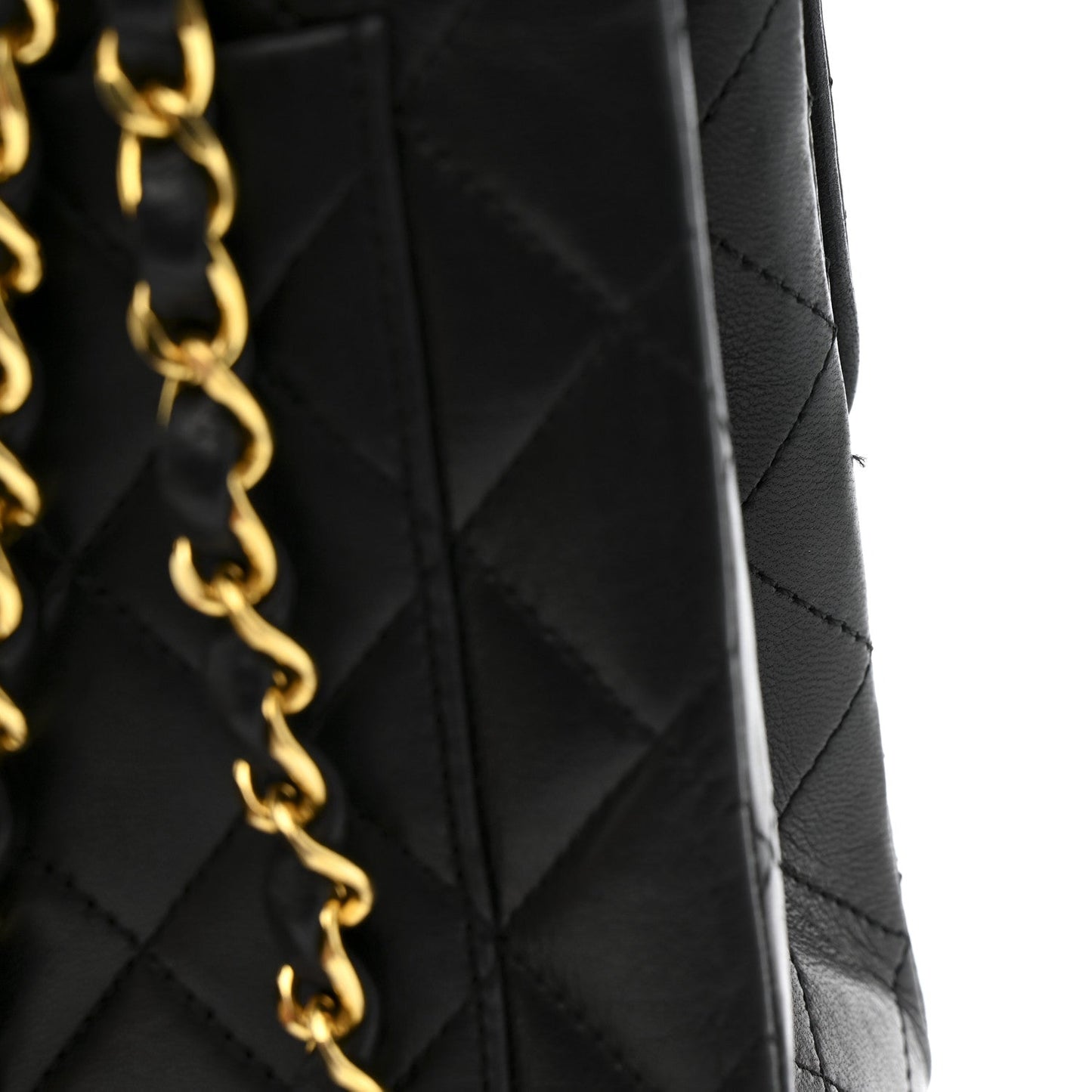 Lambskin Quilted Medium Double Flap Black