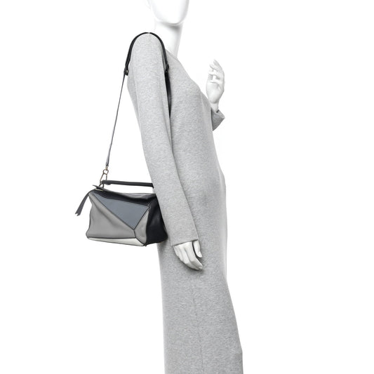 Calfskin Small Puzzle Bag Grey Multitone