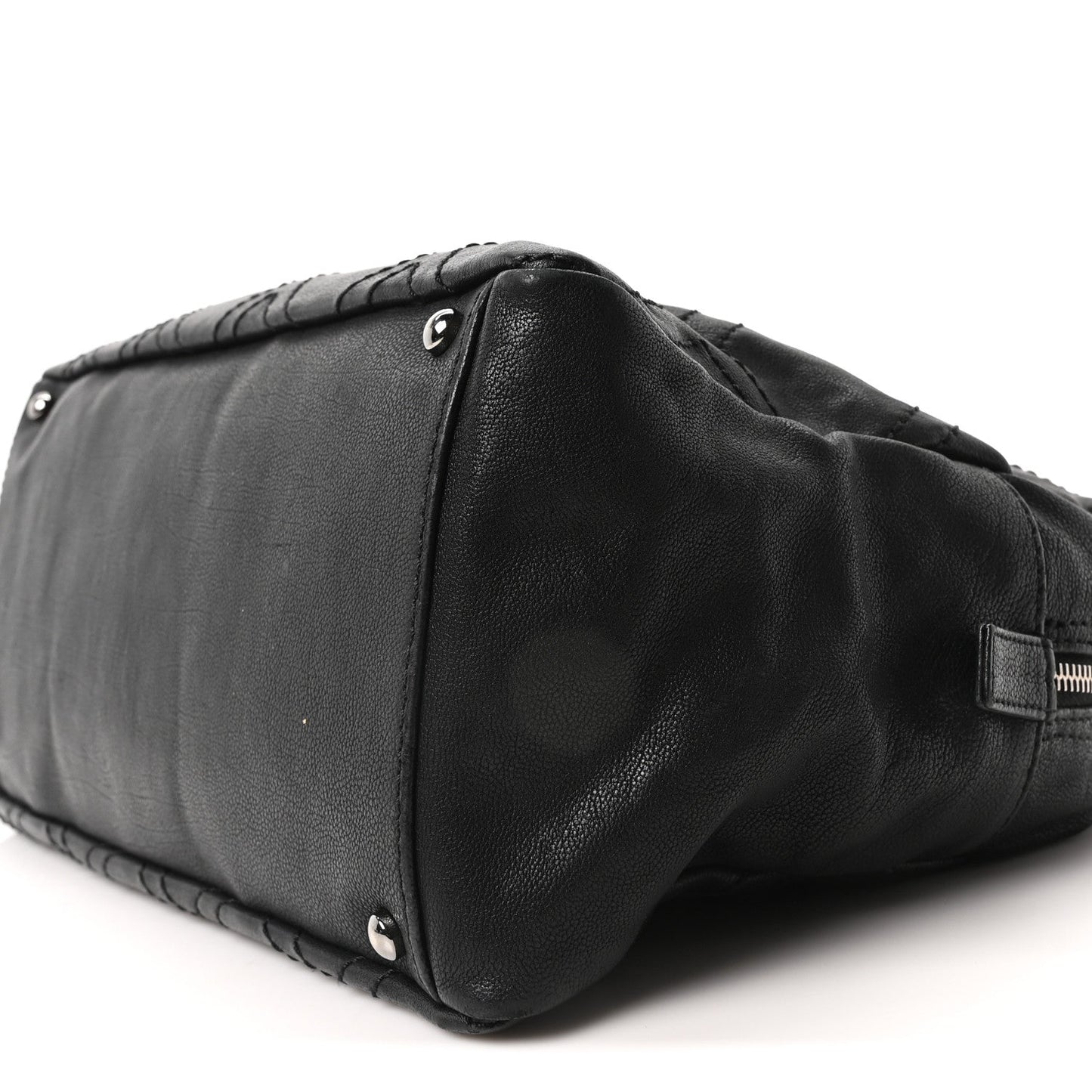 Calfskin Large Diamond Stitch Tote Black