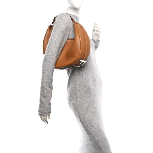 Vitello Grace Matte Medium Fendigraphy Hobo Bag Caramello