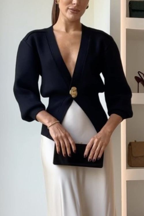 Cárdigan elegante con cuello en V y botones