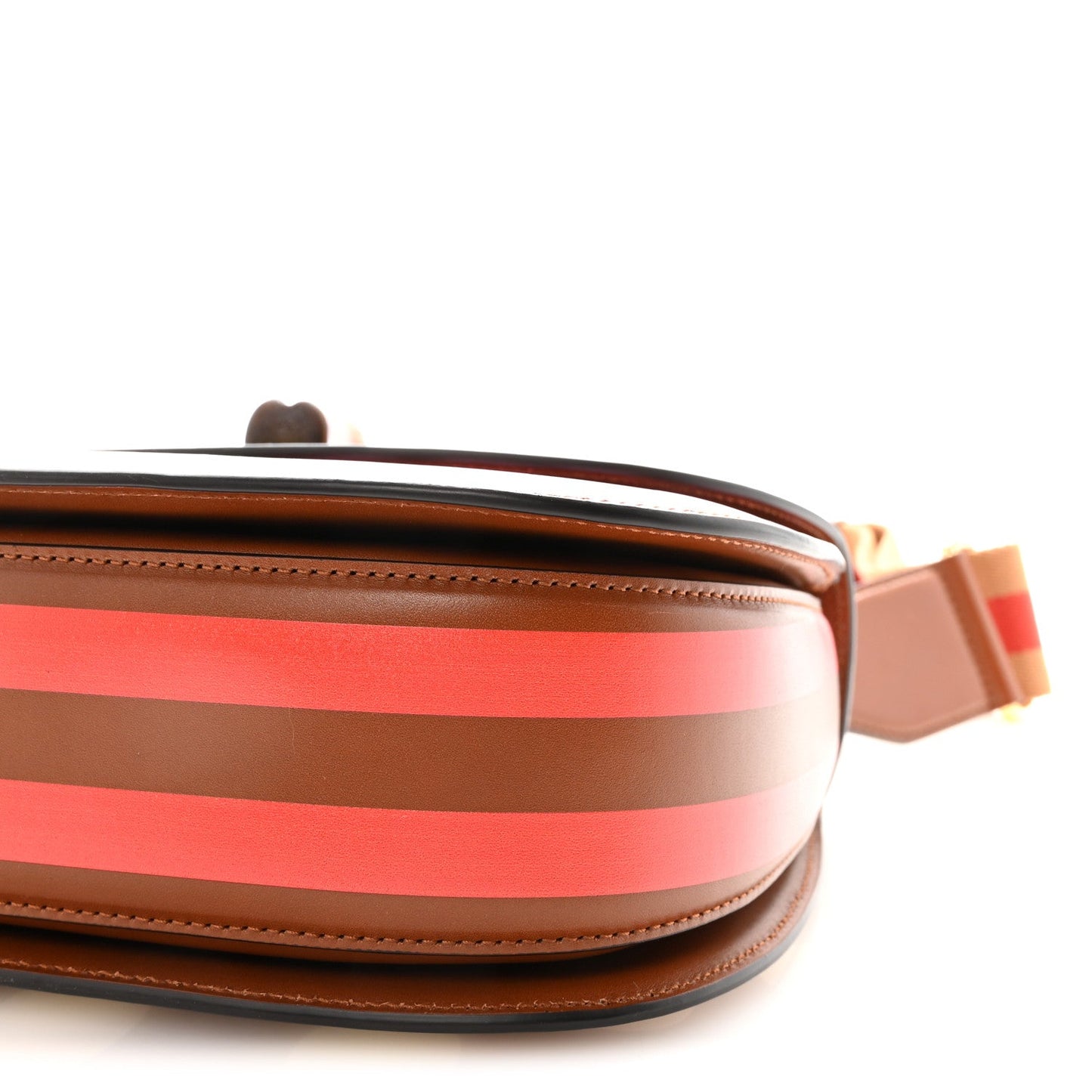 Calfskin Geometric Print Medium Bamboo 1947 Top Handle Bag Brown