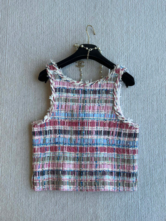 CC 25SS Woolen Vest with Hand-Woven Tassel Ribbons Colorful 277206