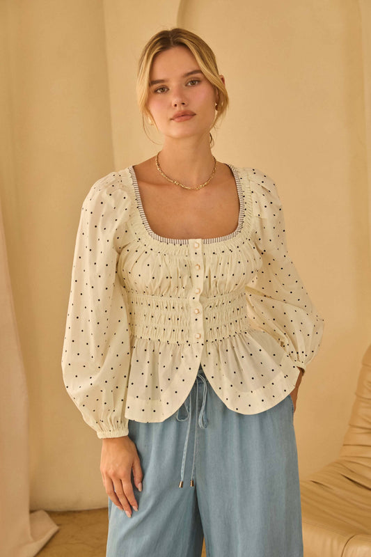 Poplin Peplum Top