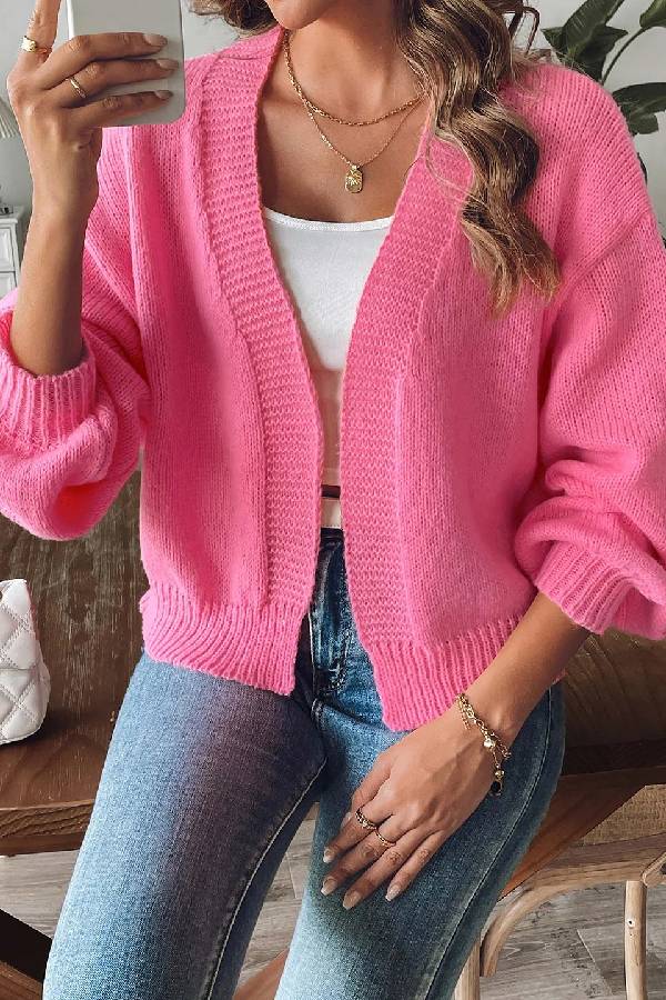 Abrigo casual sencillo con mangas acampanadas de tendencia de moda