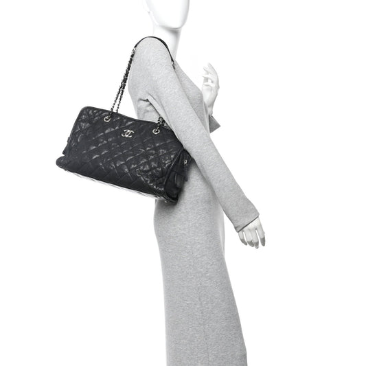 Caviar Quilted French Riviera Tote Black