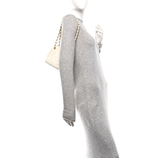Lambskin Quilted Shoulder Bag White