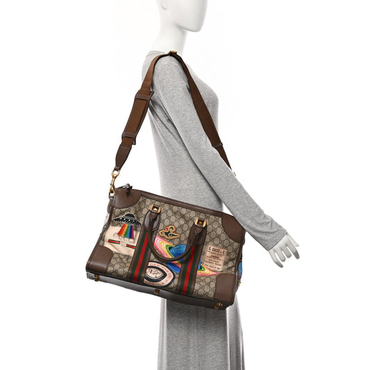 Soft GG Supreme Monogram Courrier Medium Duffle Bag Beige New Acero Multicolor